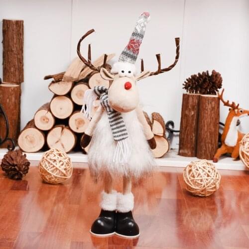 2022 Room Decor Christmas Reindeer Ornaments Cute Deer Ornaments Christmas Party Decorations for Home Christmas Tree Decor