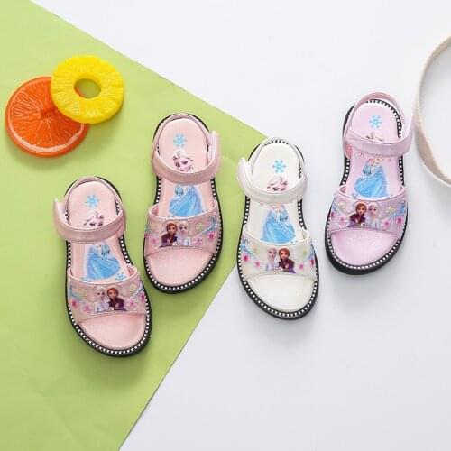 Princess frozen 2 Elsa and Anna girls sandals s Disney kids soft shoes beach shoes