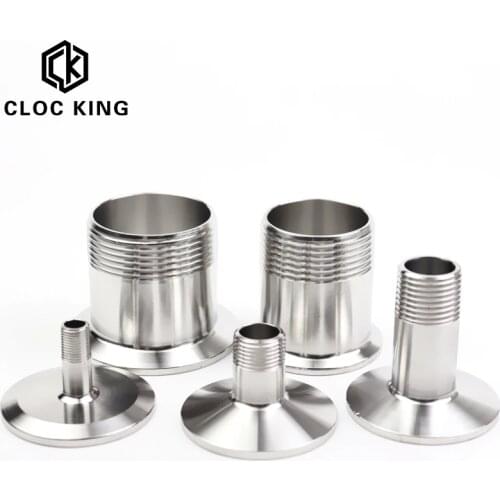 DN15 DN20 DN25 DN32 DN40 BSP Sanitary Stainless Steel SS304 Tri Clamp Male Threaded Pipe Fitting Adapter 1/2" 3/4" 1" 1-1/4" 2
