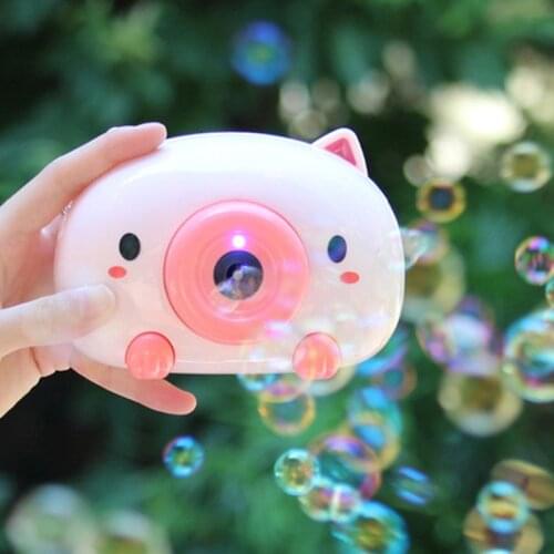 Electric Bubble Machine Children Girl Camera Toy Automatic Soap Bubble Blower Light Music Electric Toy Girl Gift Outdoor Bubbles