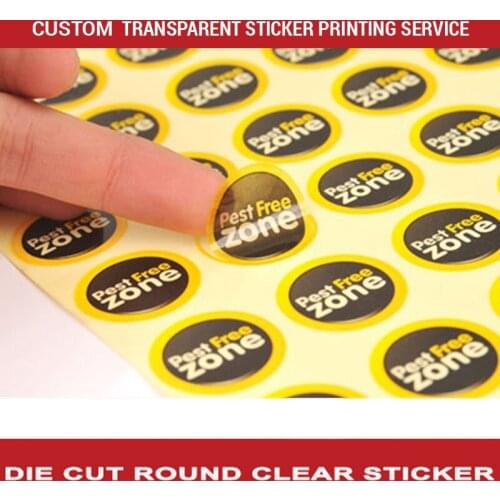 Customized logo or text transparent/clear PVC, white paper stickers, white pvc vinyl labels printing