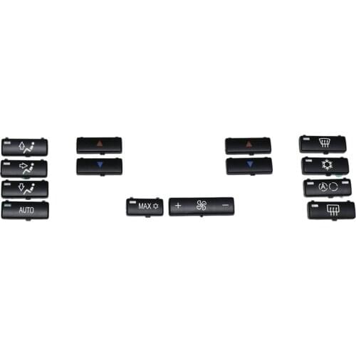 14 Button Key Cap Car Air Conditioner a / C Control Panel Switch Button Key Cover for BMW E39 E53 525I 530I 540I M5 X5