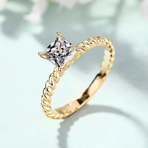 100% 18K Gold ring 1ct D color VVS Moissanite Diamond Ring Wedding ring With national certificate D06