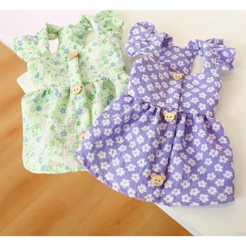 Summer Thin Section Dog Plaid Chihuahua Dress Skirt Small Dog Teddy Princess Pomeranian Chihuahua Bichon Dog Pet Clothes