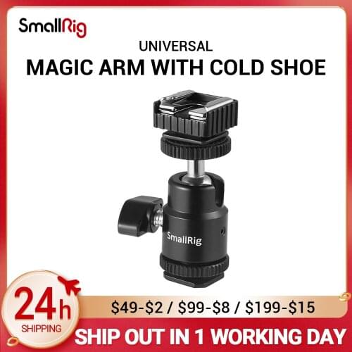 SmallRig Ball Head Clamp With Shoe Mount Adapter For Camera Tripod LED Light Flash Bracket Holder Mount Quick Release 1639