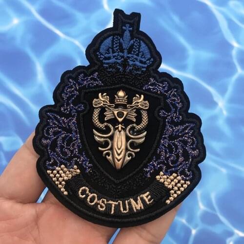 Embroidery Metal letter Crown Dragon Patches Applique Clothes Jacket Badge Patches for Clothing