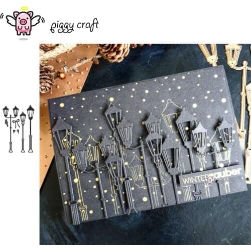 Piggy Craft metal cutting dies cut die mold Christmas street lights Scrapbook paper craft knife mould blade punch stencils dies
