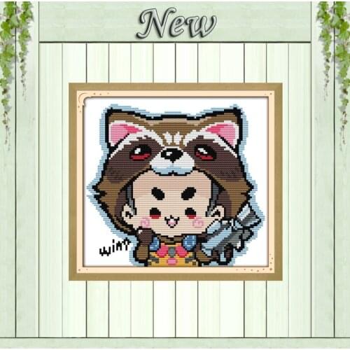 Cute baby(2) boy diy 11CT counted print on canvas DMC 14CT Cross Stitch kits needlework full embroidery Sets home Decor painting