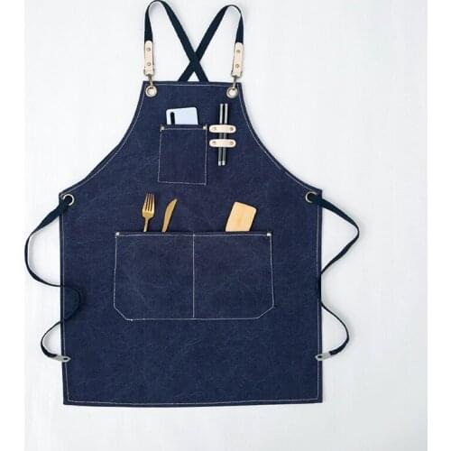 Fashion Work Canvas Apron Gardener Bar Waterproof Apron Garage Overalls Outdoors Kitchen Canvas tool Apron With Tool Pockets