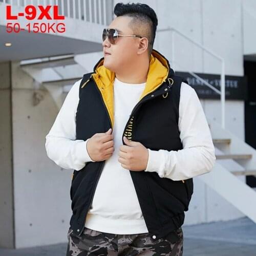 Men Warm Waistcoat Jackets Male Puffer Outdoor Sport Vests 9xl Mens Plus Size Winter Vest Hooded Streetwear Sleeveless Jacket