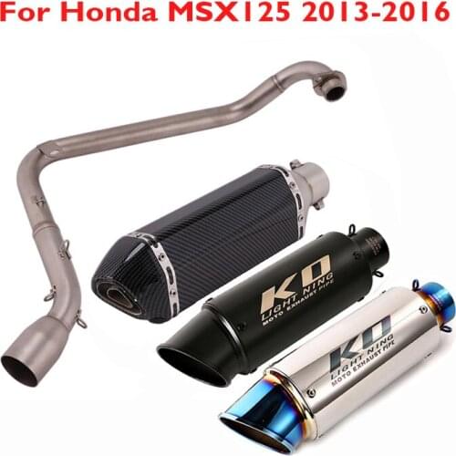 Motorcycle Exhaust Tip System Muffler Escape Tip Silencer Connection Link Tube Header for Honda MSX125 2013-2016