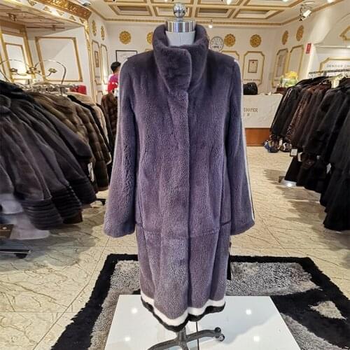 2020 new Solid imported mink fur coat velvet fur coat female long section real fur coat female slim fashion fur PE010-D
