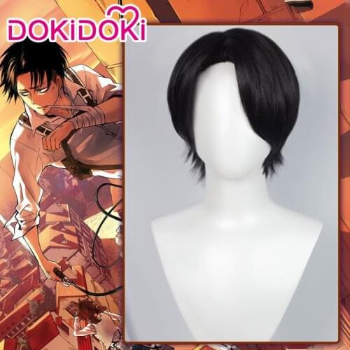 Dokidoki Anime Cosplay Shingeki no Kyojin Cosplay Levi Ackerman Wig Shingeki no kyojin Levi Ackerman Attack on Titan Men Wig