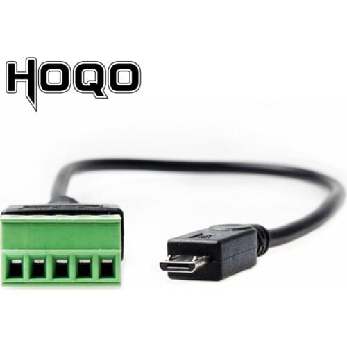 Micro USB Male to 5 Pin Screw Connector USB Jack with Shield Micro USB2.0 Type to Screw Terminal Plug adapter