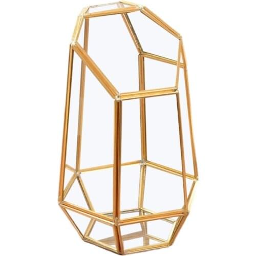 9.4in Height Indoor Tabletop Irregular Glass Geometric Air Plants Terrarium Box 652B