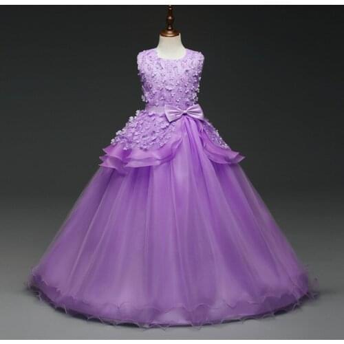Girls Flower Dresses Party Ball Gown Prom Dress Girl Princess Bridesmaid Wedding Children First Communion Tutu Dress