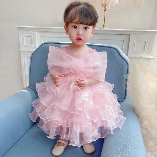 PLBBFZ Baby Girls Infant Girls 1st Year Birthday Party Dress Lace Tutu Newborn Baby Baptism Dress Kids Princess Dress Costume