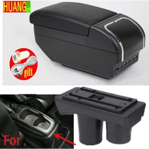 For Peugeot 301 Armrest For Citroen c-elysee Car Armrest box 2014 2015 2016 Retrofit parts Interior Storage box 3USB LED