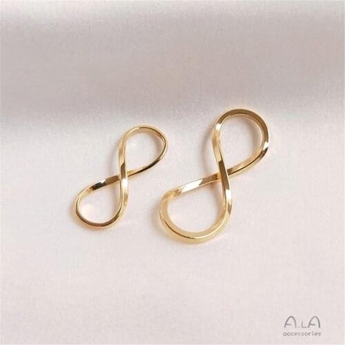 14K Gold Filled Double hanging 8 button infinite love bracelet clavicle necklace pendant DIY first accessories accessories