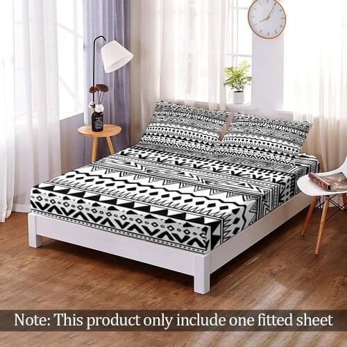 Custom Fashion 3D Print Bohemia Magical Mandala Fitted Sheet Elastic Band Bed Sheet Bedroom Flats Home Decor Queen King Adult