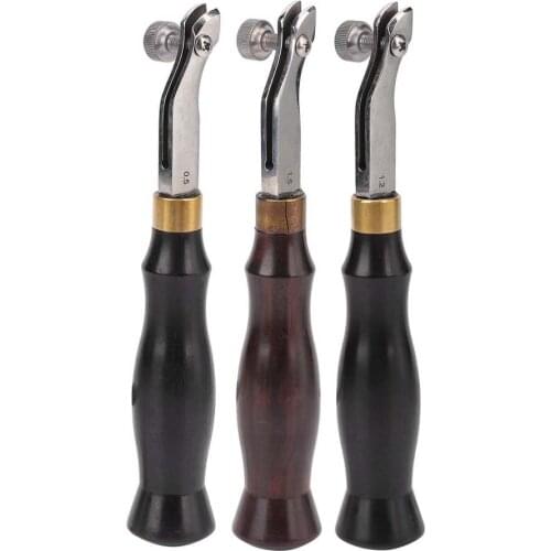 Ebony Handle Leather Tool Adjustable Stainless Steel Edge Creaser Leather Craft Press Hand Professional Leather Accessories