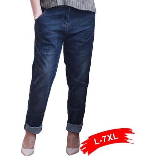 Vintage Retro Plus Size Harem Pants Boyfriend Hipster Baggy Distressed Black Washed Jeans Destroyed Trousers 5Xl Clearance