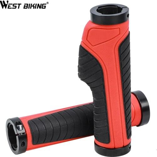 WEST BIKING MTB Bicycle Handlebar Rubber Grips Ergonomic Bike Accessories Ring Lockable Non-slip Shock Absorption Bicycle Grips