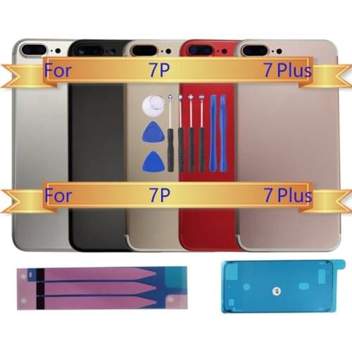 7P Back Housing for iphone 7 Plus 7Plus Back Battery Cover Middle Chassis Frame + Glass Cover No Flex Cable Assembly