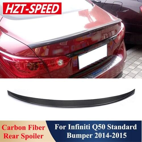 Q50 Reak Carbon Fiber Rear Spoiler Back Trunk Wings External Parts For Infiniti Q50 Standard Bumper 2014-2015 Car Decoration