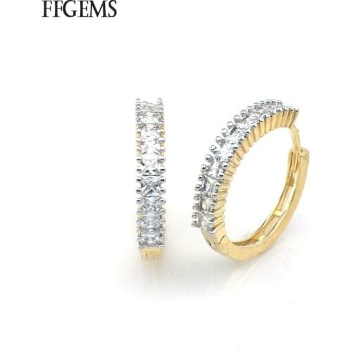FFGems 925 Silver Earring Sterling Zircon Elegant Fine Jewelry For Women Lady Engagement Wedding Party Gift Box