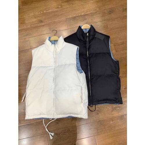 Winter womens two sides wear duck down Sleeveless coats female great quality Zipper sticthing warm down Vest jacket F2833
