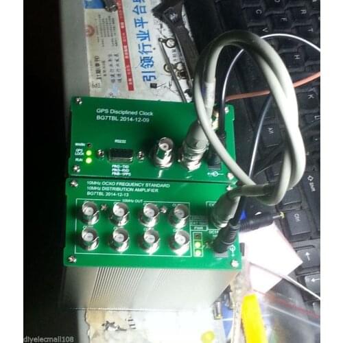 1pcs 10MHZ SINE WAVE GPS DISCiPLINED CLOCK GPSDO + Distribution amplifier OCXO
