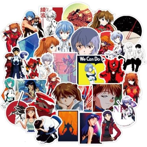 10/30/50PCS Cartoon Anime Character Evangelion PVC Graffiti Sticker Suitcase Decoration Toy Wholesale