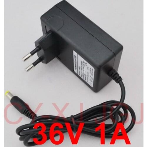 100PCS 36V 1A AC 100V-240V Converter Adapter DC 36V 1A 1000mA Power Supply EU Plug 5.5mm x 2.1mm-2.5mm