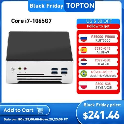 2021 New Portable Mini PC 10nm Intel Core i7-1065G7 i5-1035G4 Desktop Computer Windows 10 Linux 2*DDR4 2*M.2 NVMe HDMI DP 4K