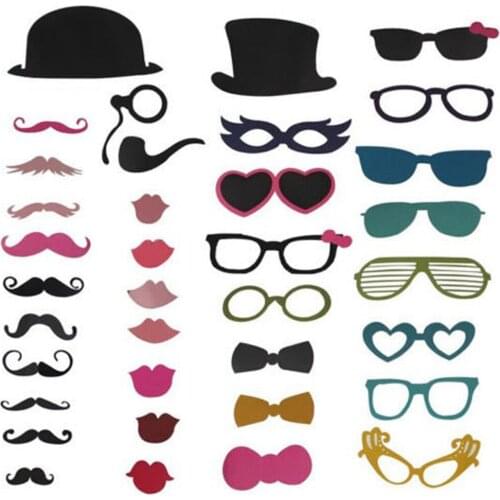 36Pcs/set Photo Booth Props Wedding Decoration Wedding Party Photobooth Props Baby Shower Wedding Party Decorations Photo Booth