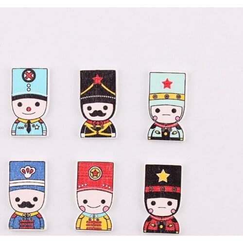 Wholesale 16*30mm 50pcs Mixed Color Badge Baby Wooden Buttons For Handmade Craft Fit Sewing And Scrapbooking Accessories 2 Holes