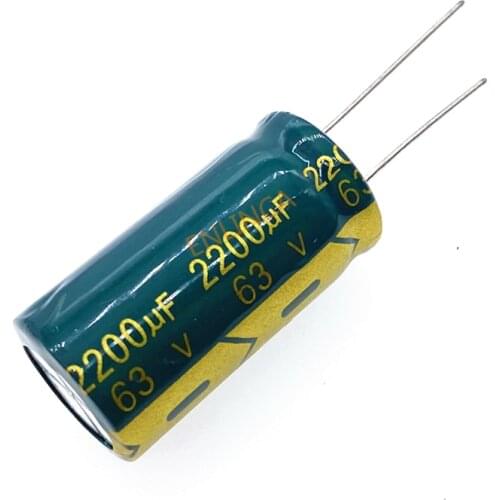 6pcs/lot 63V 2200UF 18*35 High Frequency Low Impedance Aluminum Electrolytic Capacitor 2200uf 63V 20