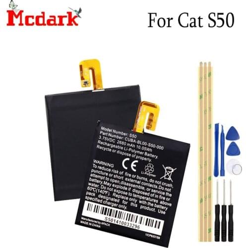 For Cat S50 Battery Batterie Bateria Accu 2680mAh Replacement High Quality Back Up Bateria For Cat S50 Smart Phone+Tools