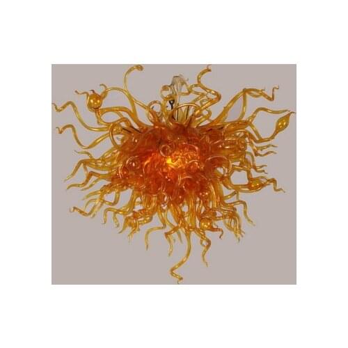 Free Shipping AC Led Hallway Amber Colored Glass Chandelier Ceiling Crystal Lamp