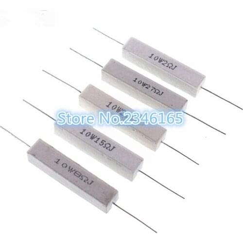 10pcs Cement resistance resistor 10W 10ohm 15ohm 20ohm 25ohm 10R 20R 25R 15R
