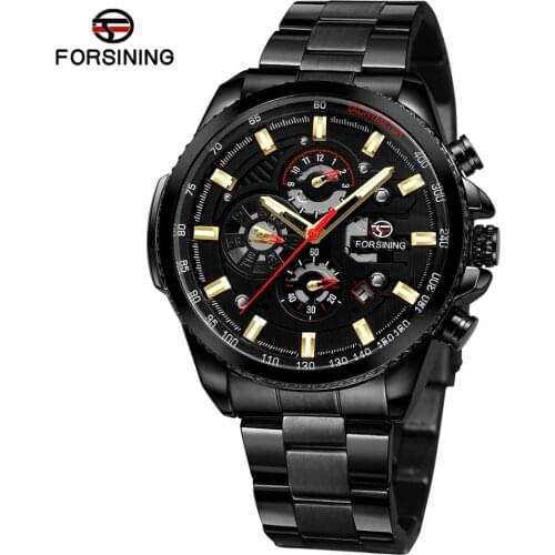 Forsining mens watch wristwatch New Design Top Brand Luxury Automatic Movement Durable Stainless Steel Bracelet Original Smart