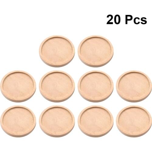 20/40/50pcs Wood Round Trays Retro Pendant Base Badge Breastpin Lapel Pin Base Jewelry Crafts Making Accessories
