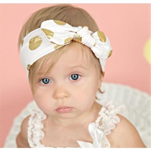 Nishine Baby Infant Bronzing Dot Hair Band Girls Bowknot Headband Photography Props Kids Accessories Bandeau Bebe