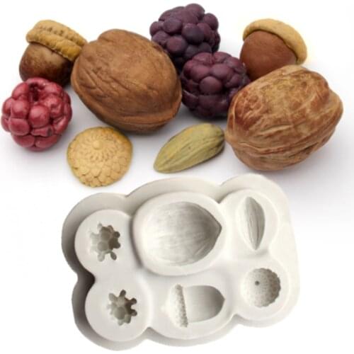 Nuts & Berries Moulds Fondant Cake Decorating Tools Silicone Molds Sugarcraft Chocolate Baking Tools for Cakes Gumpaste Form