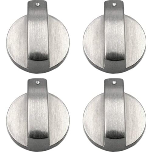 Quality Stoves Cooker Knobs,Oven Knob(4pcs),6mm Universal Silver Gas Stove Control Knobs Adaptors Oven Rotary Switch Cooking S
