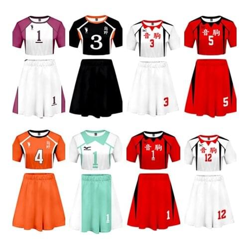 Haikyuu Kozume Kenma Cosplay Costume High Waist Tops Skirt Uniform Jersey Sportswear Adult Girls Women Summer Dress Suit