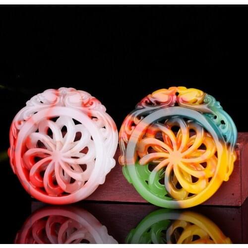 1PC Natural Color Jade Dragon Pendant Necklace Chinese Charm Jewelry Double-sided Hollow Carved Fashion Amulet Men Women Gifts