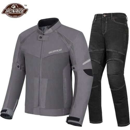 SCOYCO Summer Motorcycle Jacket Men Breathable Mesh Moto Jacket Motocross Off-Road Jacket Jaqueta Motociclista Moto Protection