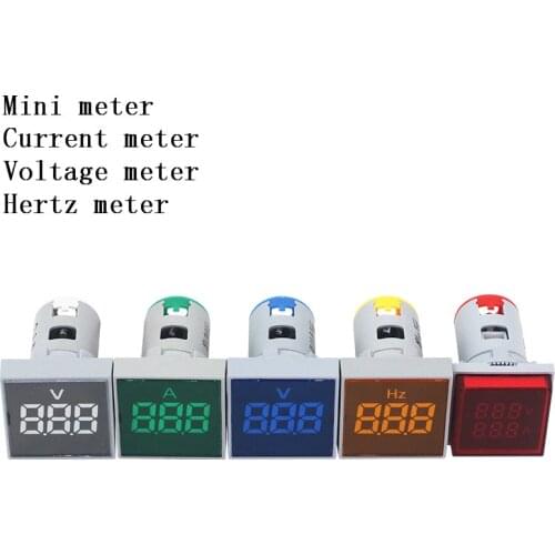 Mini Hertz meter voltmeter ammeter digital indicator multimeter Current power meter LED indicator lamp light voltage meter